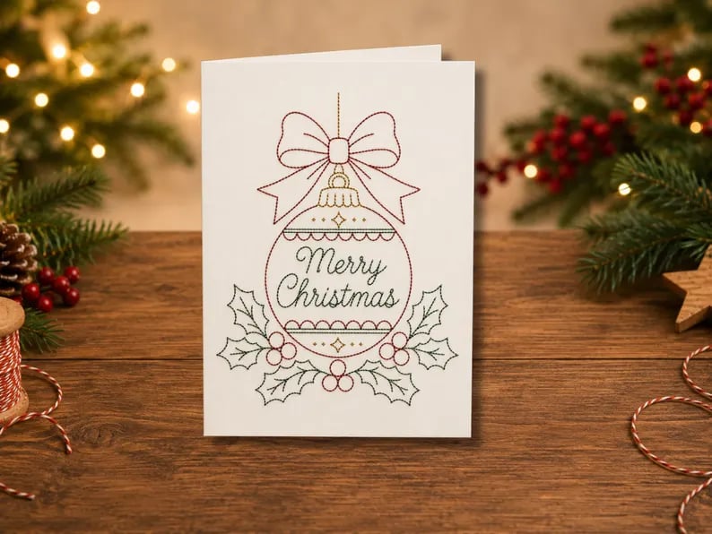 🎄 Beginner-Friendly Christmas Embroidery Kit, Relaxing Holiday Craft Project & Meaningful Gift