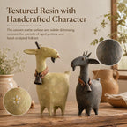 🔔 Farmhouse Goat Figurine Set, Charming Home Accent & Unique Housewarming Gift