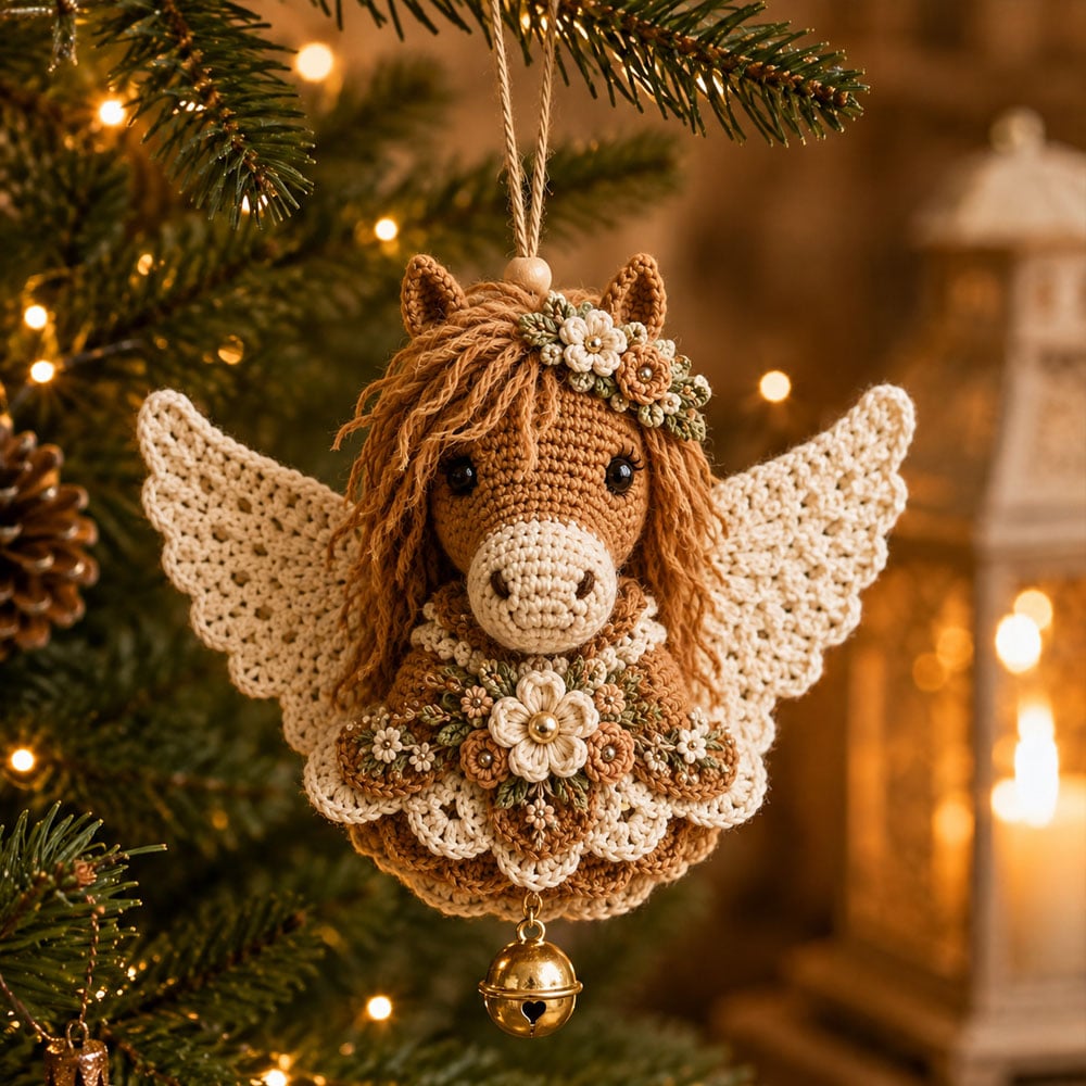 ✨ Animal Angel Crochet DIY Kit | Hand‑Stitch Guardian Ornament for Holiday & Gifting