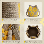 📢📢LAST DAY SALE 50% OFF👜Handmade Crochet Flower Tote 🌼✨
