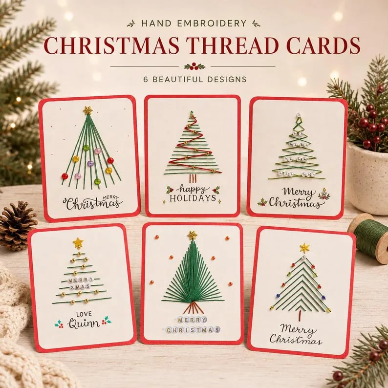 🧵 Cozy Family Christmas Craft Kit, Create Keepsake‑Worthy Handmade Christmas Cards for Gifting