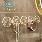 🏆LAST DAY SALE – 50% OFF!!🎁🔥Self-adhesive hexagon hooks – extra strong, waterproof and rustproof✨ No drilling • Strong grip • Easy assembly