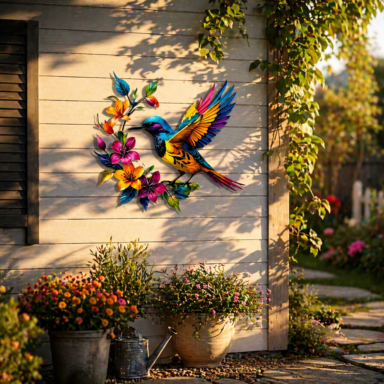 ✨Hummingbird Bloom Metal Wall Art