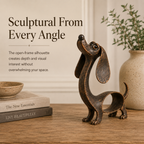 🐶 Cast Aluminum Wiener Dog Figurine – Charming Accent for Shelves & Porches