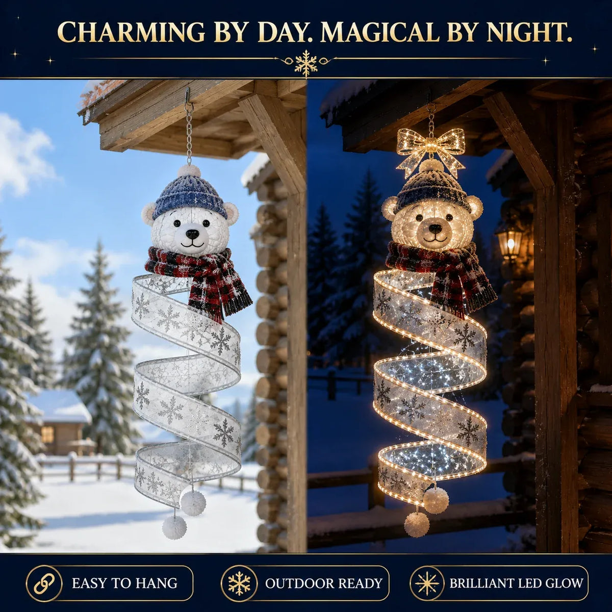 🏠 Vertical Hanging Glowing Christmas Centerpiece, Ideal For Covered Patio & Indoor Holiday Parties