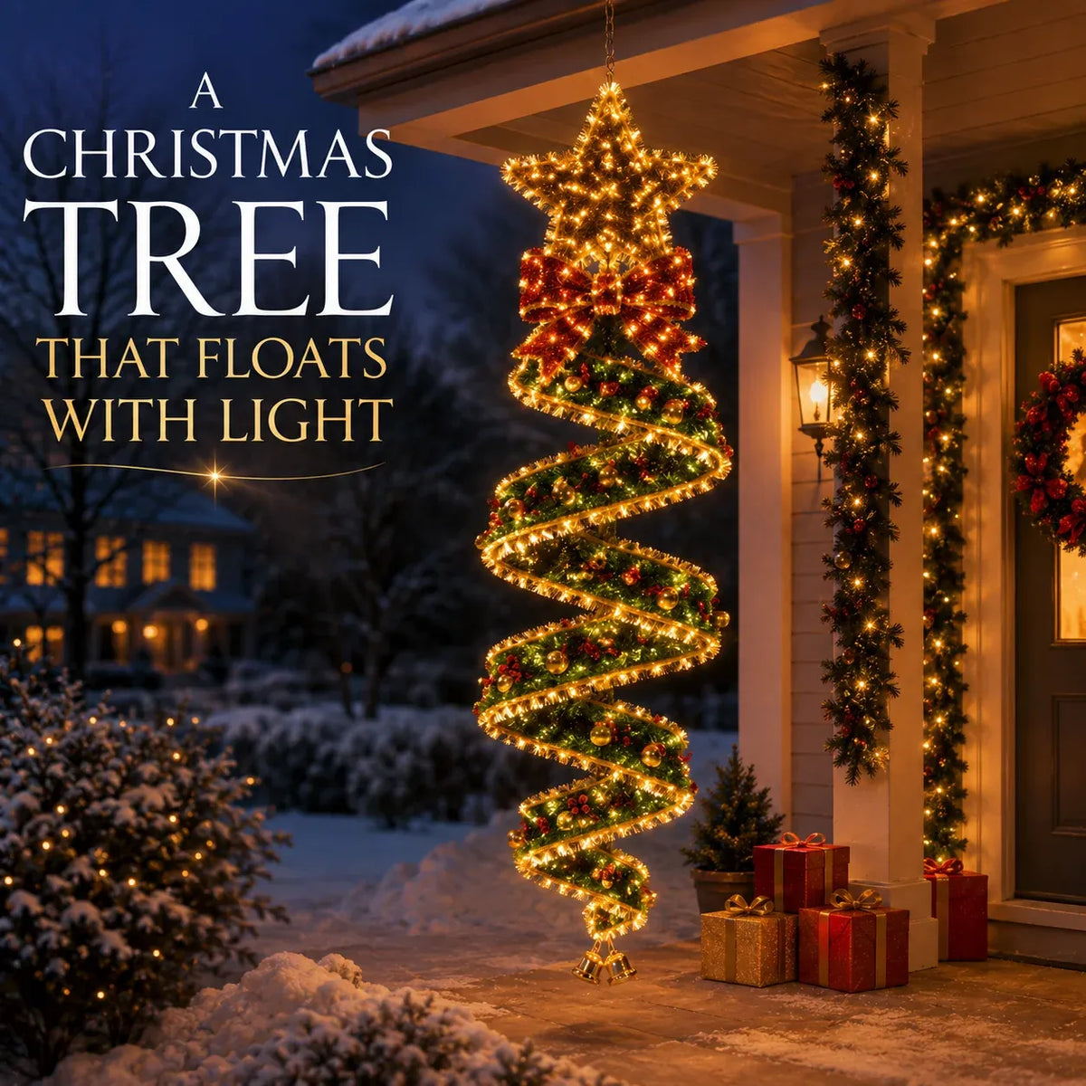 🏠 Vertical Hanging Glowing Christmas Centerpiece, Ideal For Covered Patio & Indoor Holiday Parties