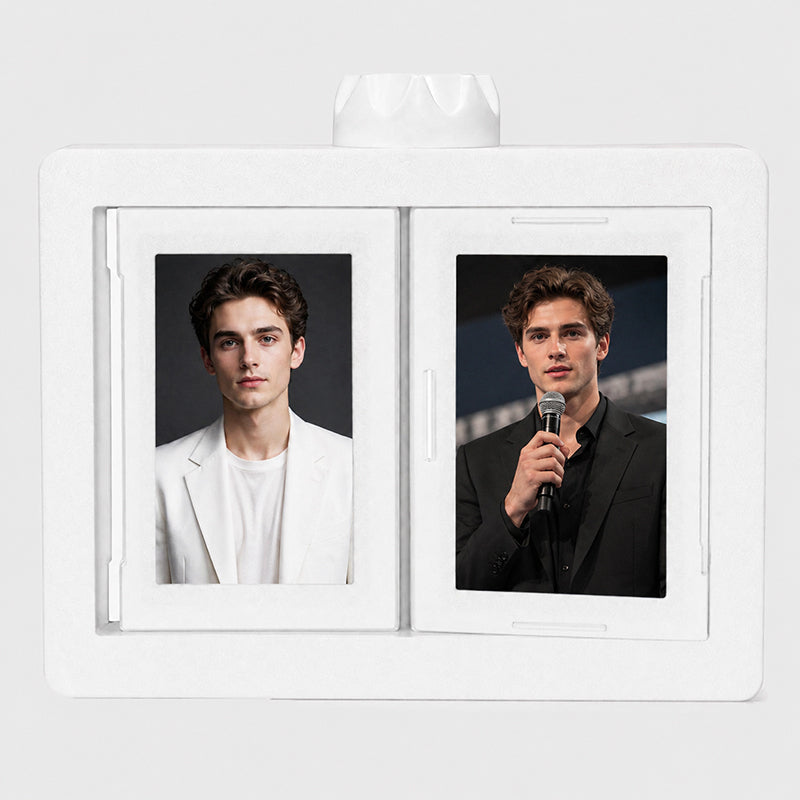 Rotating Mini Photo Album Frame – Flip Display for Instant Photos & Photo Cards📸