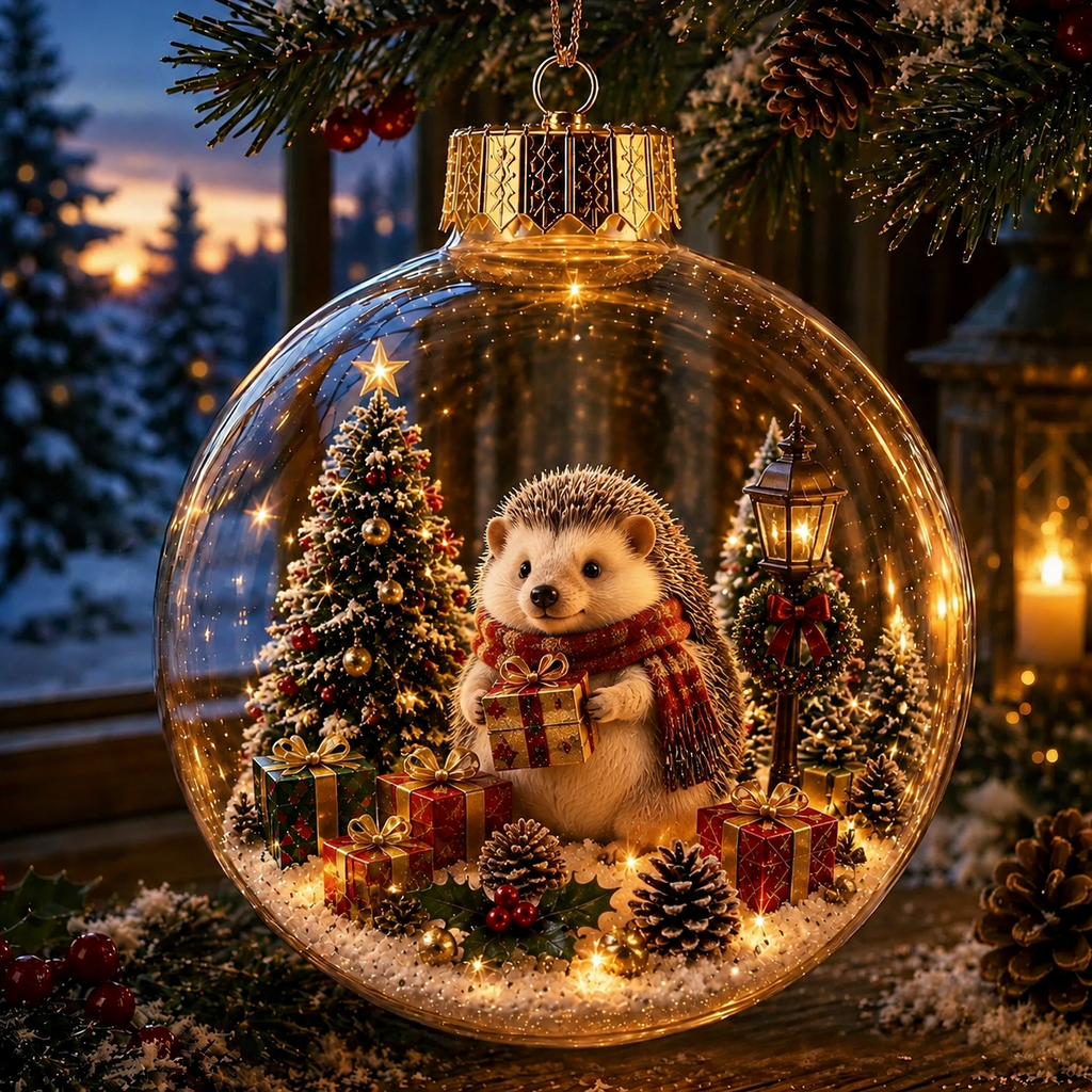 🎄 Winter Animal Spherical Holiday Accent