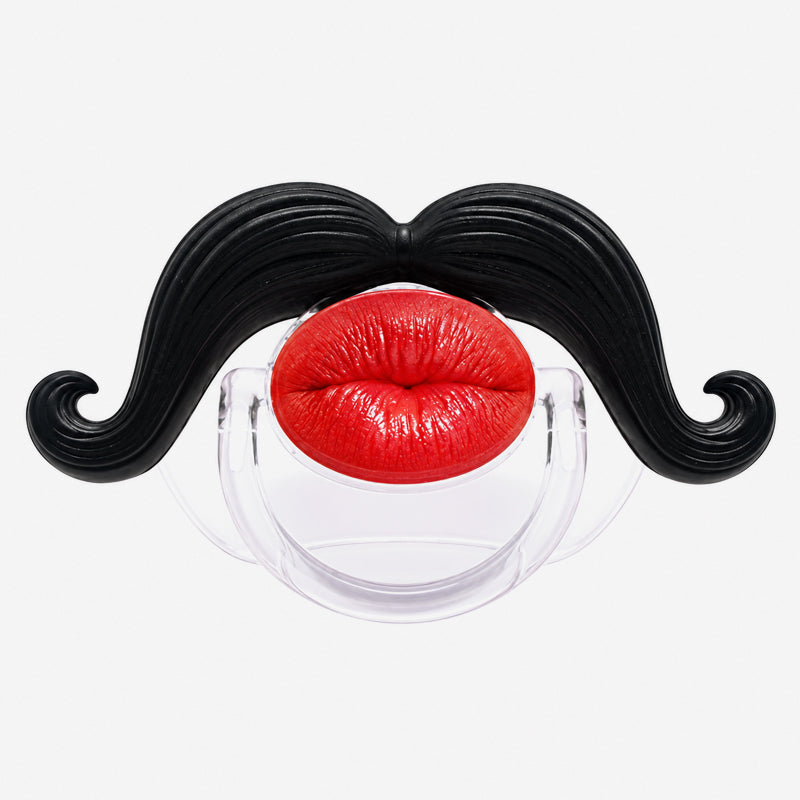 👶😜 Red Lips and Mustache Baby Pacifier – Fun Photo Prop for Cute Baby Snaps!