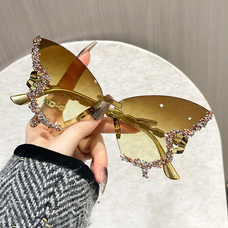 📢📢LAST DAY SALE 50% OFF🕶️Rhinestone Butterfly Sunglasses 🦋