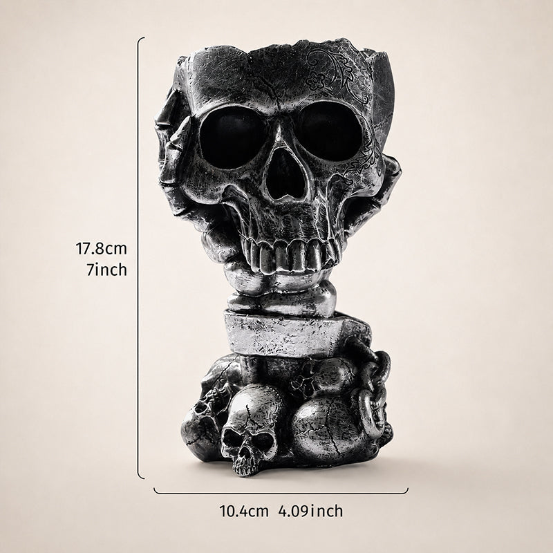 💀Skull Resin Planter - Halloween Goth Desktop Decor