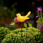 🐦 Colourful Metal Bird Garden Stake Decor