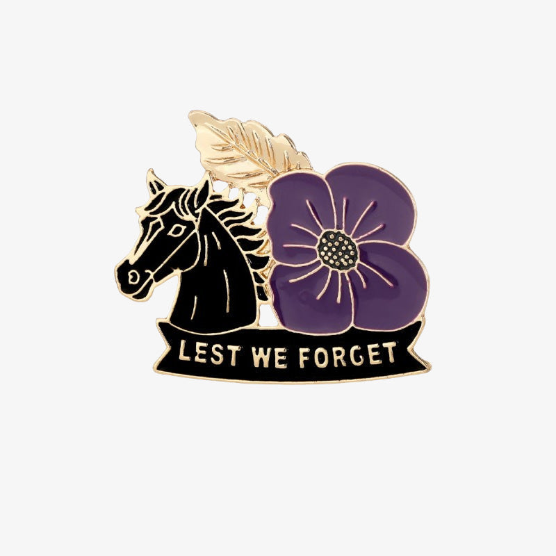 🌺 Purple Poppy Horse Memorial Brooch 💜 Meaningful Symbol Accessory