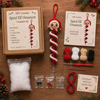 ☃️ Crochet Snowman Spiral Ornament DIY Kit | Complete Beginner-Friendly Set with Soft Yarn, Crochet Hook, Festive Beads, Snowflakes & Step-by-Step Guide 🧶🎄✨