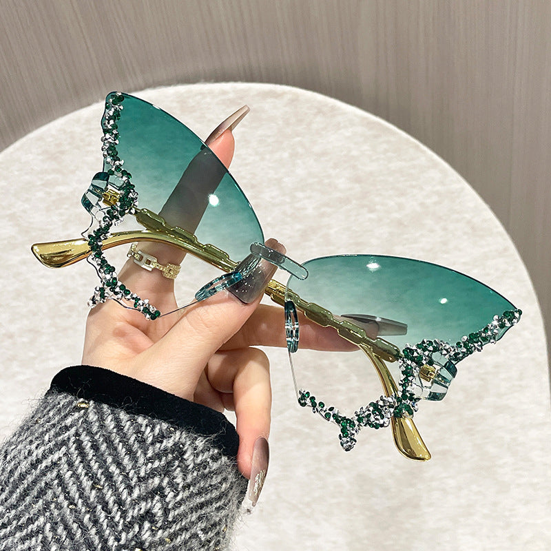📢📢LAST DAY SALE 50% OFF🕶️Rhinestone Butterfly Sunglasses 🦋