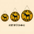 🐴 Vintage Horse‑Themed Round Metal Wall Sign, Rustic Farmhouse Porch Wall‑Hanging Decor
