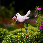 🐦 Colourful Metal Bird Garden Stake Decor
