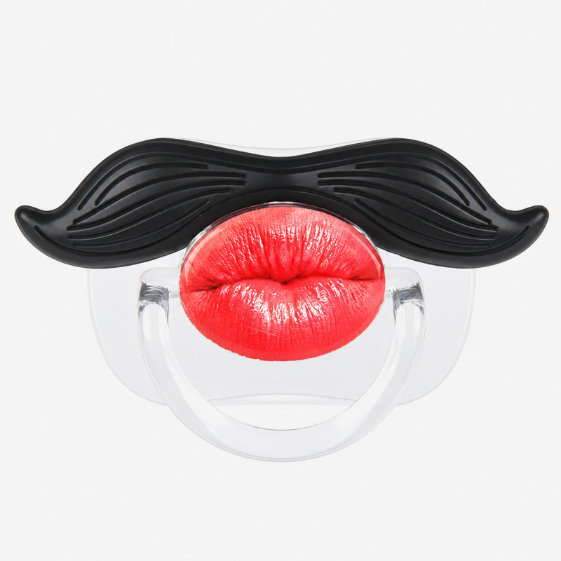 👶😜 Red Lips and Mustache Baby Pacifier – Fun Photo Prop for Cute Baby Snaps!