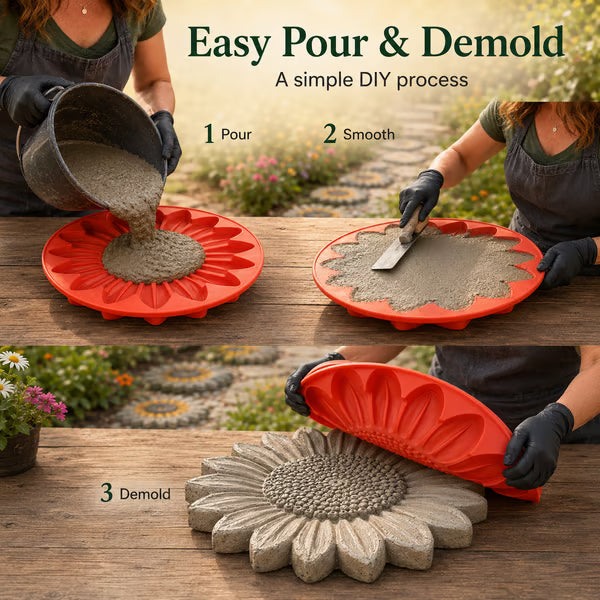 🌻 Reusable Sunflower Stepping Stone Mold (📦Buy 3 & Get Free Shipping)