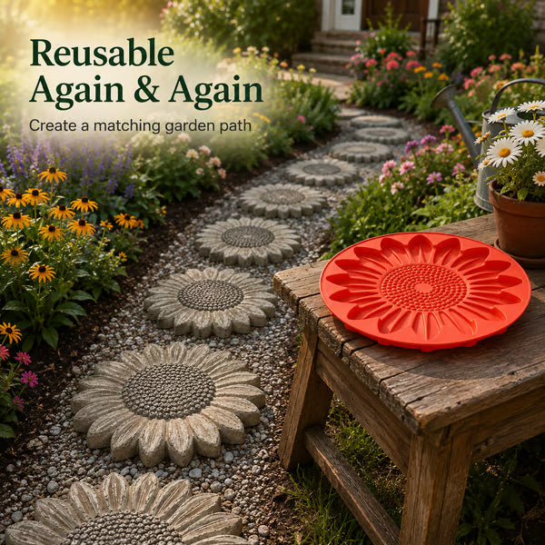 🌻 Reusable Sunflower Stepping Stone Mold (📦Buy 3 & Get Free Shipping)