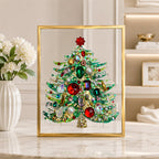 🎄✨ Handmade Elegant Collectible Crystal Beaded Tabletop Christmas Tree, Sparkling Gem Pearl Holiday Home Decor