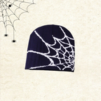 🕸️ Y2K Spiderweb Winter Beanie | Alt Streetwear Vibe