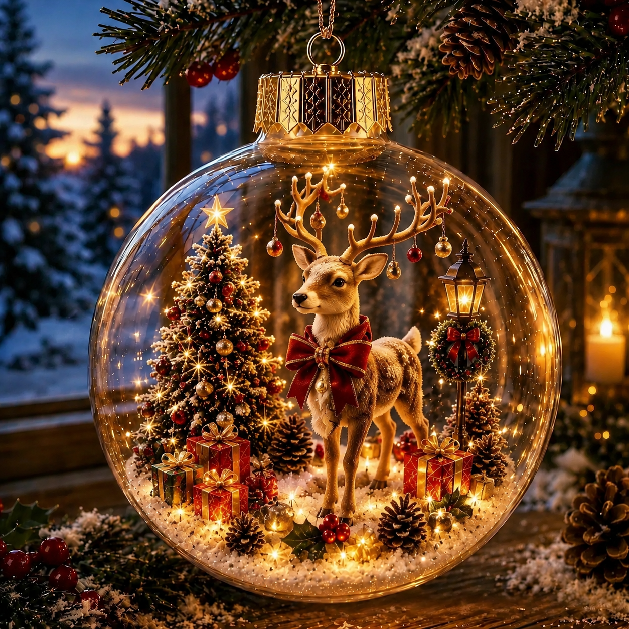 🎄 Winter Animal Spherical Holiday Accent