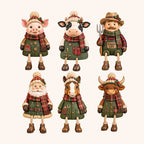 🎄 Christmas Cow Figurine 🐮 Cozy Farmhouse Holiday Shelf Decor