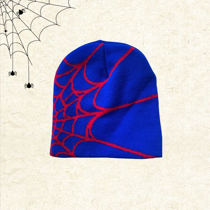 🕸️ Y2K Spiderweb Winter Beanie | Alt Streetwear Vibe