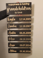 Personalized Grandkids Hanging Decor Sign