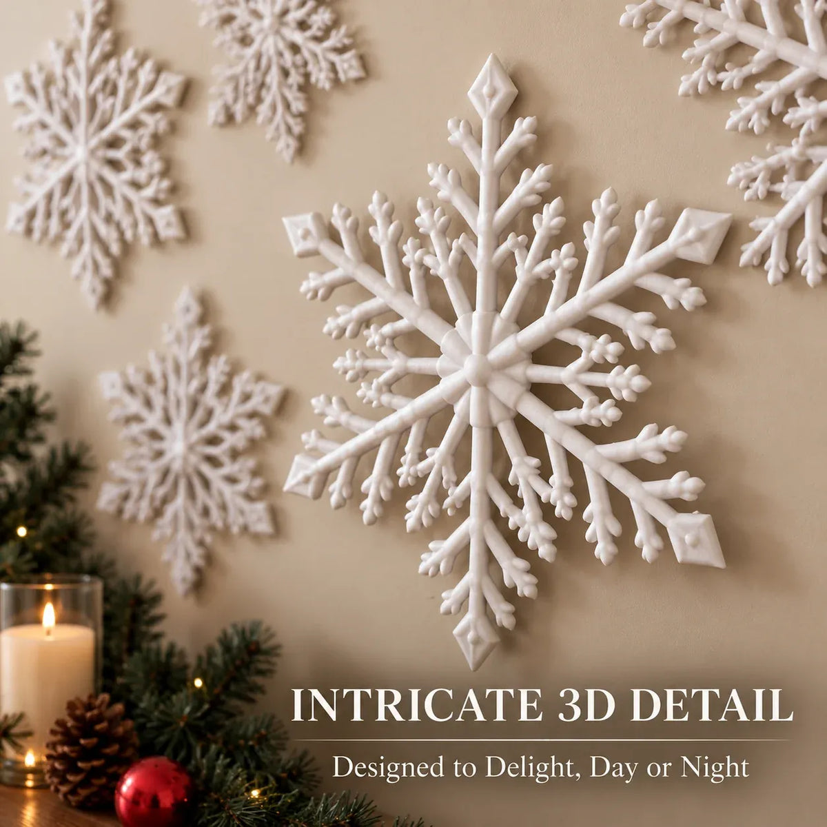 ⏳ Last Day 49% OFF – ❄️ LED Snowflake Wall Lights ✨