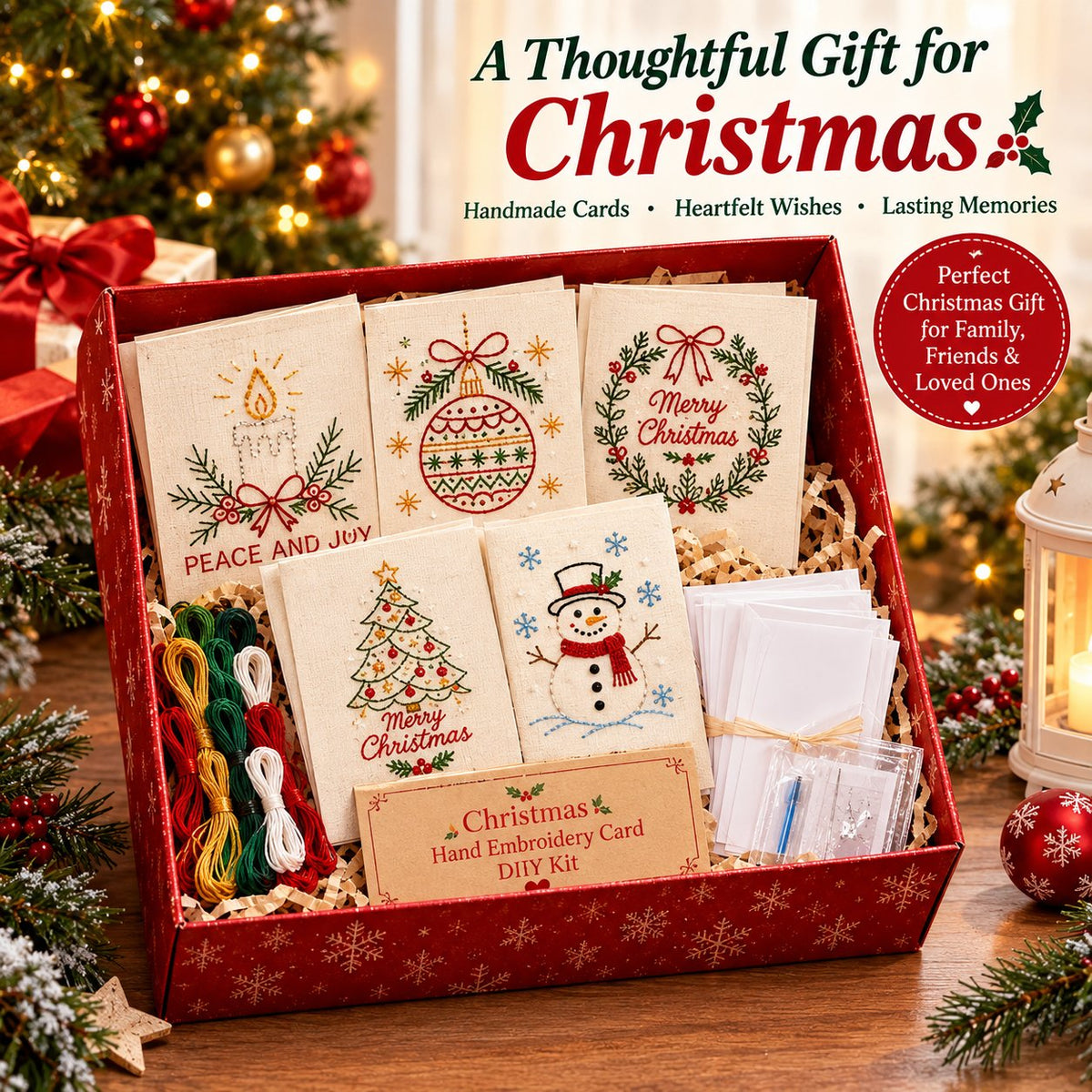🎄 Beginner-Friendly Christmas Embroidery Kit, Relaxing Holiday Craft Project & Meaningful Gift