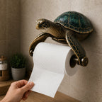 🌊 Ocean Guardian Sculpture Toilet Paper Holder, Coastal Ocean Animal Functional Wall Decor