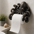 🌊 Ocean Guardian Sculpture Toilet Paper Holder, Coastal Ocean Animal Functional Wall Decor