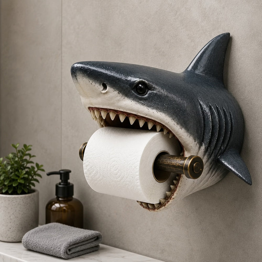🌊 Ocean Guardian Sculpture Toilet Paper Holder, Coastal Ocean Animal Functional Wall Decor