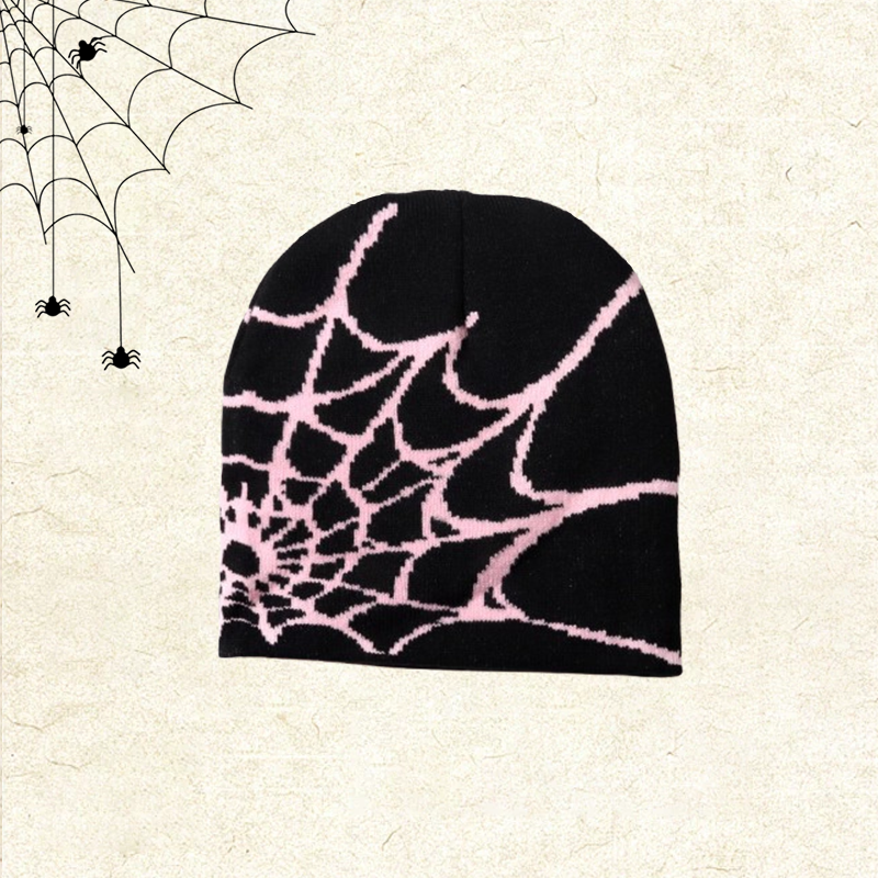 🕸️ Y2K Spiderweb Winter Beanie | Alt Streetwear Vibe