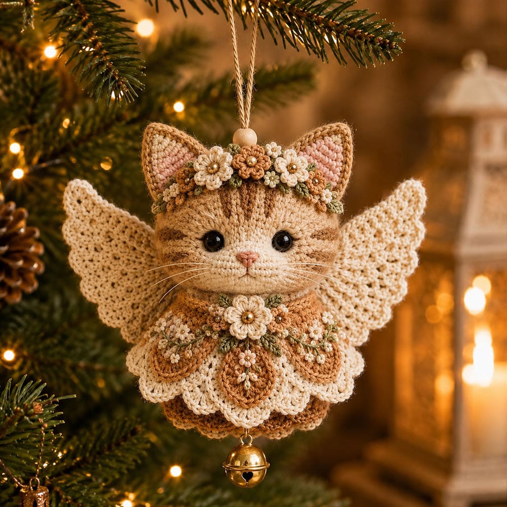 ✨ Animal Angel Crochet DIY Kit | Hand‑Stitch Guardian Ornament for Holiday & Gifting