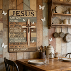 Jesus Is My God King Everything – Vintage Tin Sign Religious Metal Wall Art