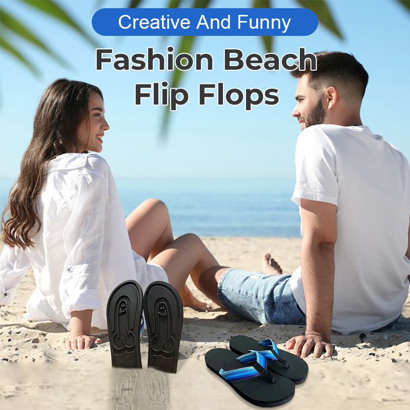 😜Funny Footprint Pattern Platform Flip Flops