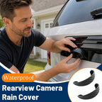 🚗 Rear‑View Camera Rain Shield Cover ✨ Carbon‑Style Splash & Dust Protector