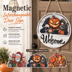 🎃 Magnetic Iron Welcome Sign