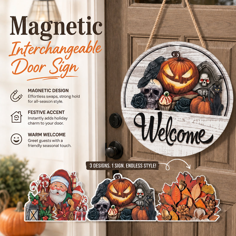 🎃 Magnetic Iron Welcome Sign
