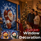 🎅 Sparkly Crystal Santa Decor｜Magical Christmas Window Display