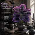 🏡🖤Artificial Purple Calathea Plant – Gothic Fall & Halloween Faux Plant