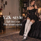 🎀🖤 Y2K Cutout Hook Statement Socks – Edgy Fashion Socks For Outfit Styling