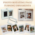 Rotating Mini Photo Album Frame – Flip Display for Instant Photos & Photo Cards📸