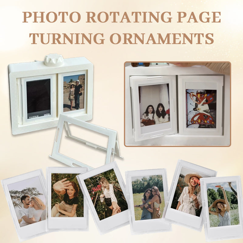 Rotating Mini Photo Album Frame – Flip Display for Instant Photos & Photo Cards📸
