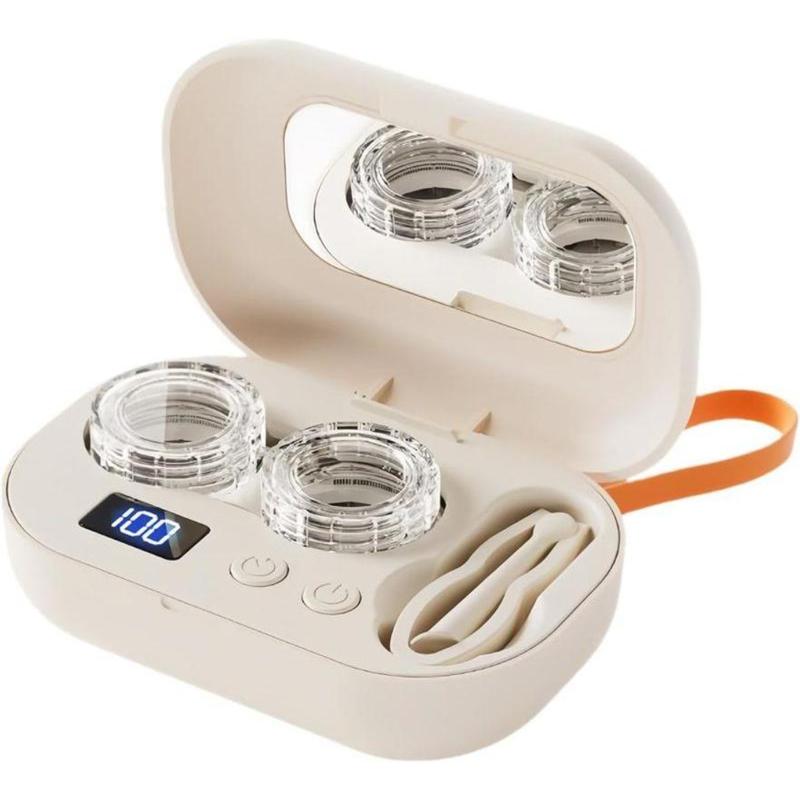 💗LIMITED TIME SALE 50% OFF⚡Rechargeable Ultrasonic Contact Lens Cleaner with Cosmetic Mirror