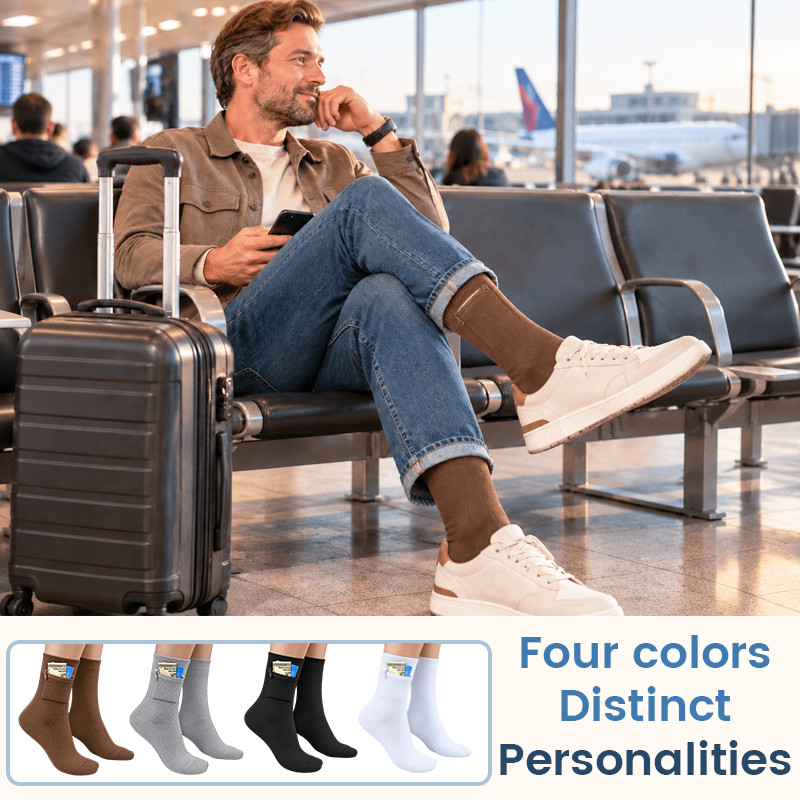 🧦 Hidden Zip Pocket Travel Socks | Discreet Secure Storage