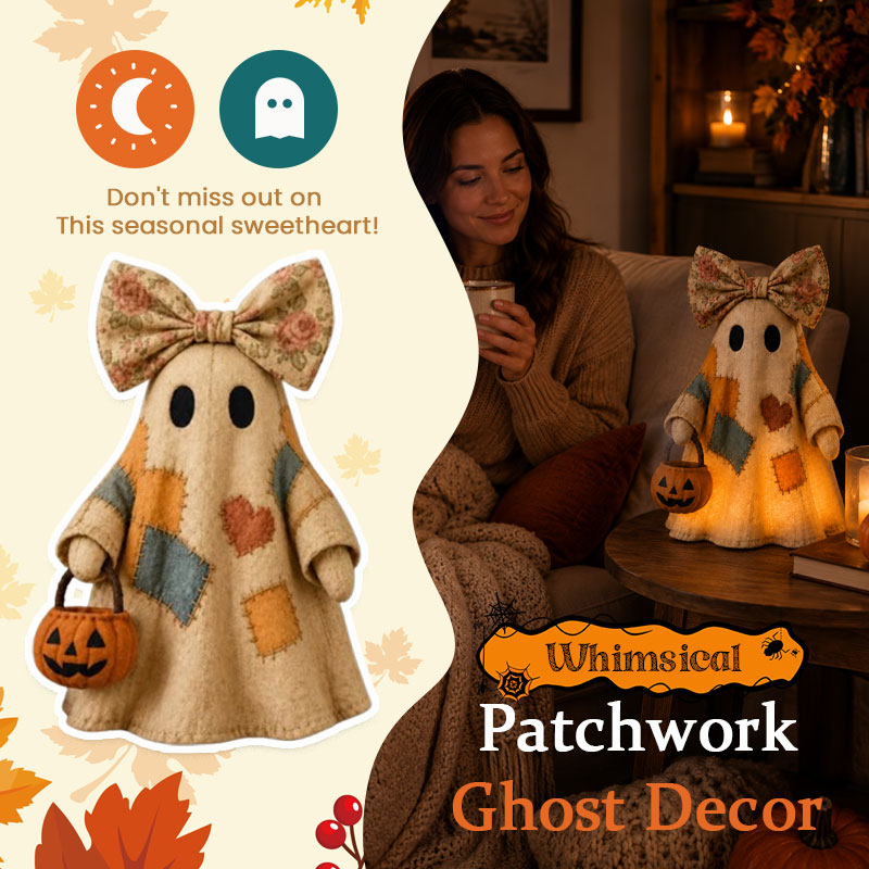 🎃Whimsical Patchwork Ghost Decor